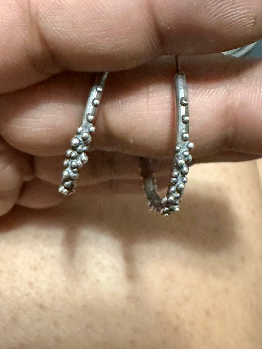 Droplets Hoops Sterling Silver Earrings MTO