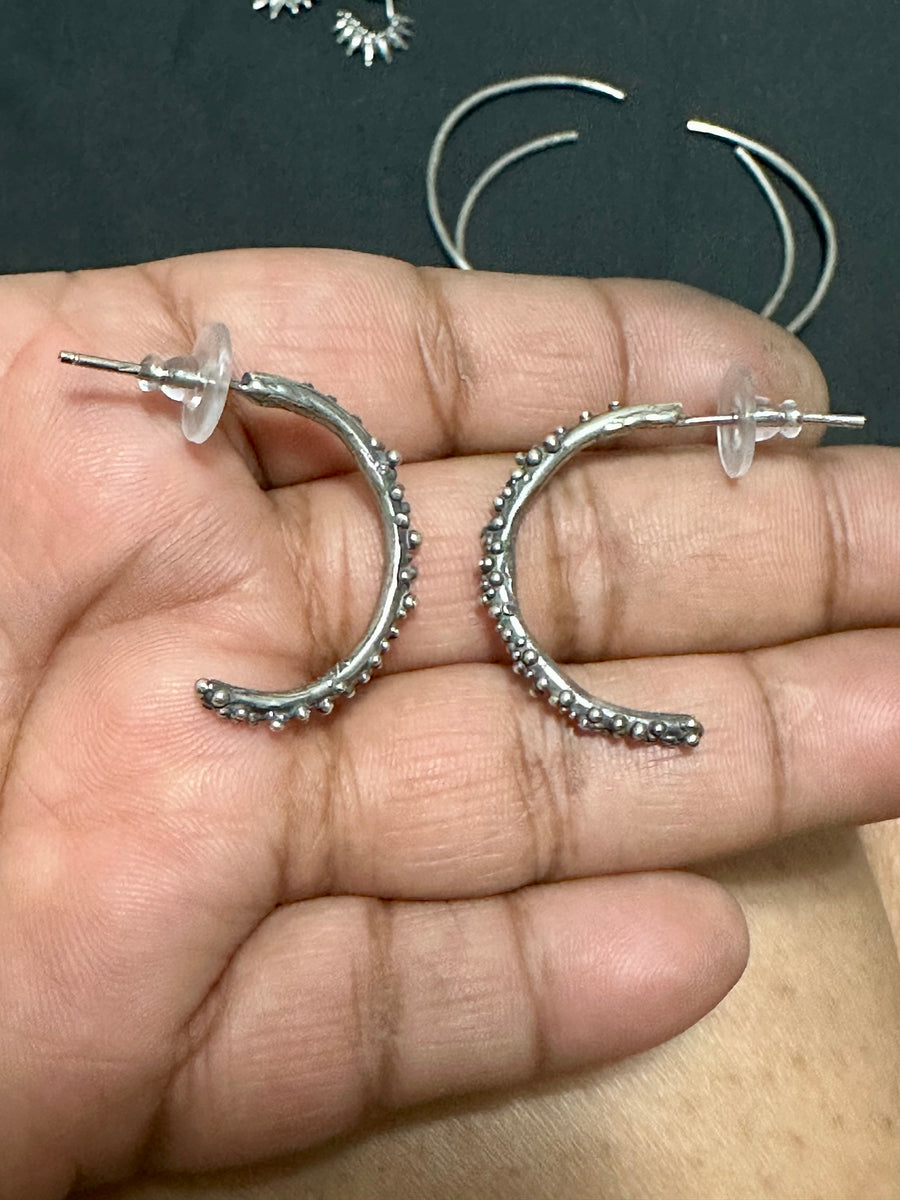 Droplets Hoops Sterling Silver Earrings MTO