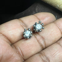 Sea Bud Bling Stud Sterling Silver Earrings