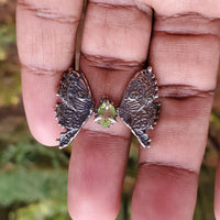 Vancouver Peridot Butterfly Sterling Silver Ring - US Size 7 - Sand and Snow Jewelry - Rings - PNW Collection