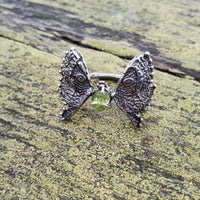Vancouver Peridot Butterfly Sterling Silver Ring - US Size 7 - Sand and Snow Jewelry - Rings - PNW Collection