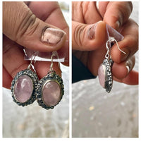 Ice Glass Gemstone Sterling Silver Earrings - Sand and Snow Jewelry - Earrings - One of a Kind