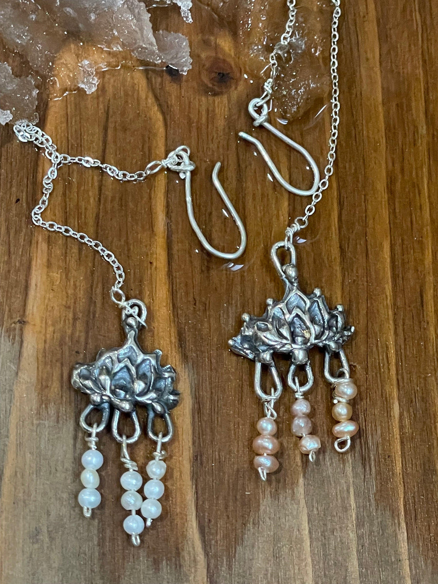 Lotus Pearl Boho Sterling Silver Head pieces MTO - Sand and Snow Jewelry