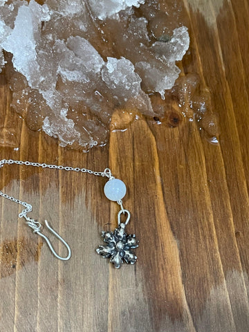 Snowflake Moonstone Sterling Silver head piece - Sand and Snow Jewelry