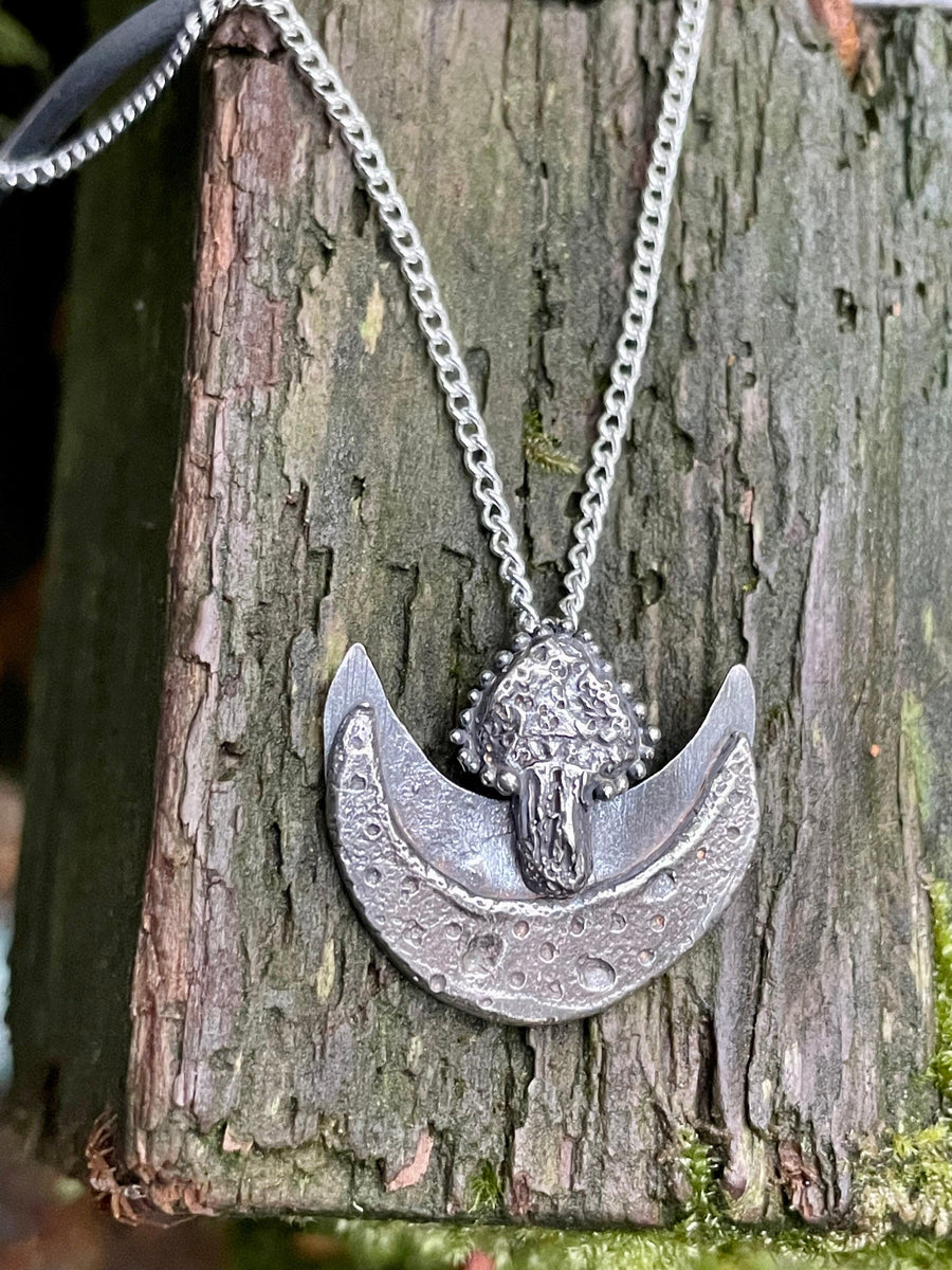 Luna Mushroom Sterling Silver Necklace - Sand and Snow Jewelry - Necklaces - PNW Collection