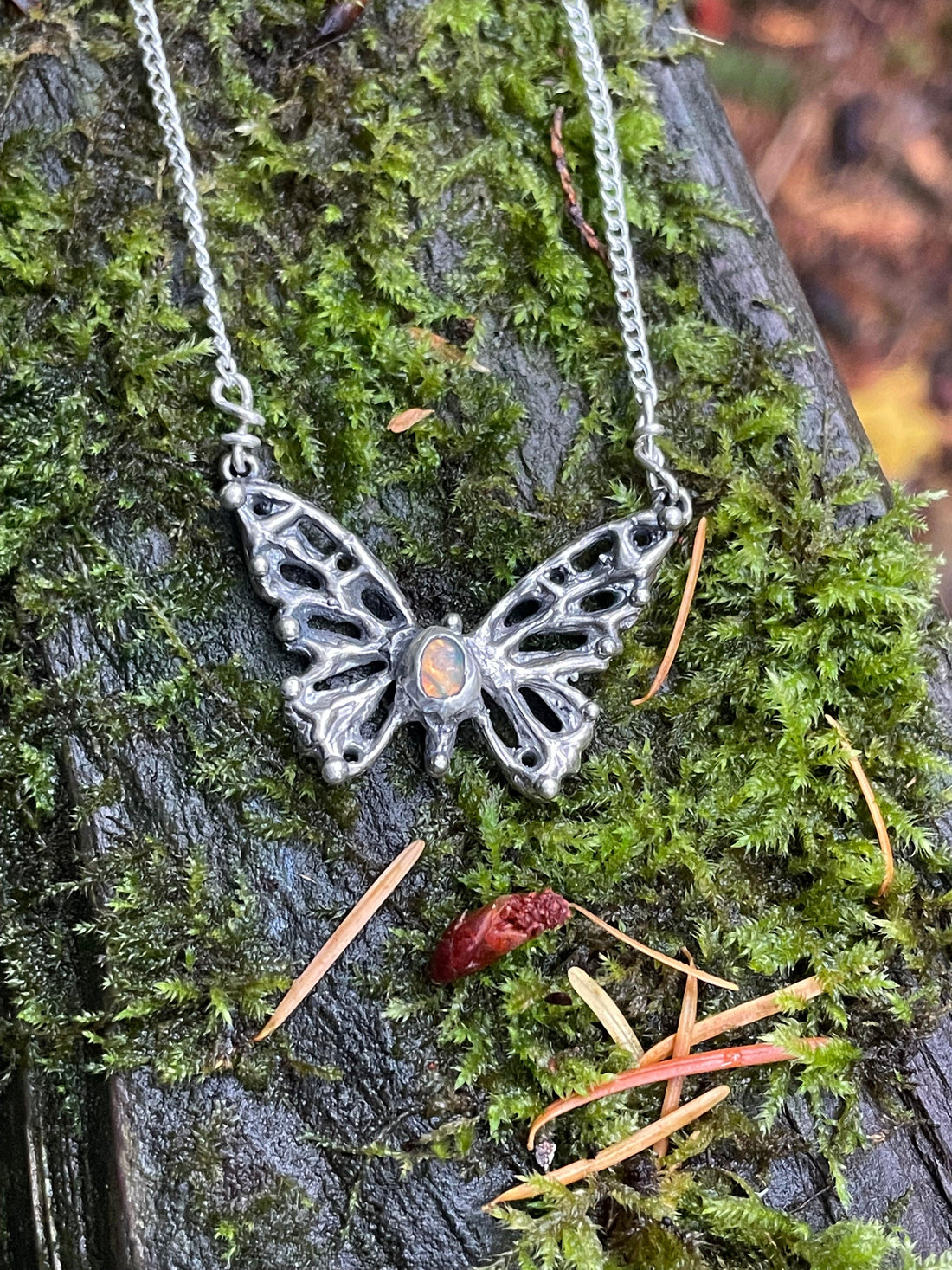 Opal Sterling Silver Butterfly Necklace - Sand and Snow Jewelry - Necklaces - PNW Collection