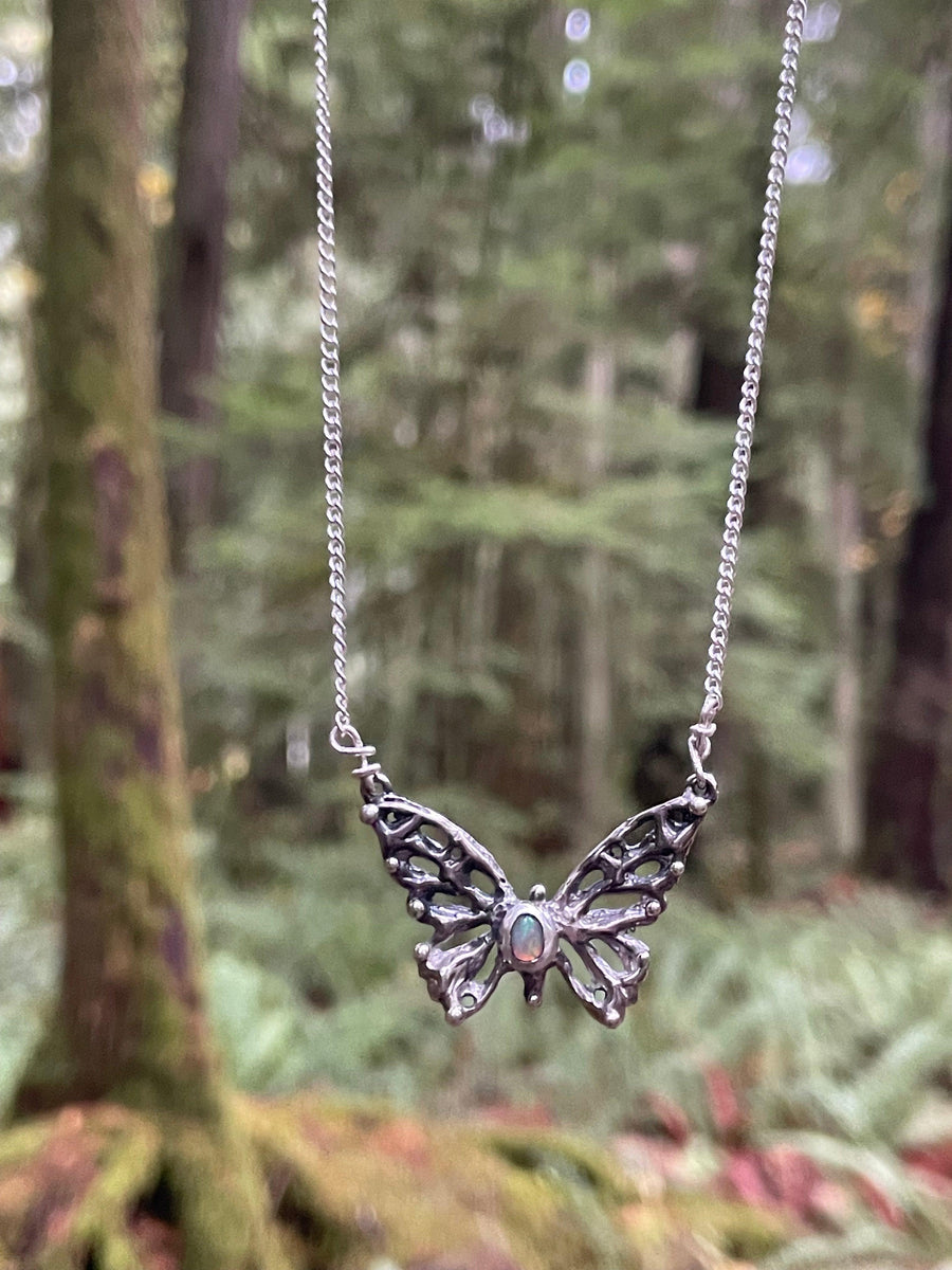 Opal Sterling Silver Butterfly Necklace - Sand and Snow Jewelry - Necklaces - PNW Collection