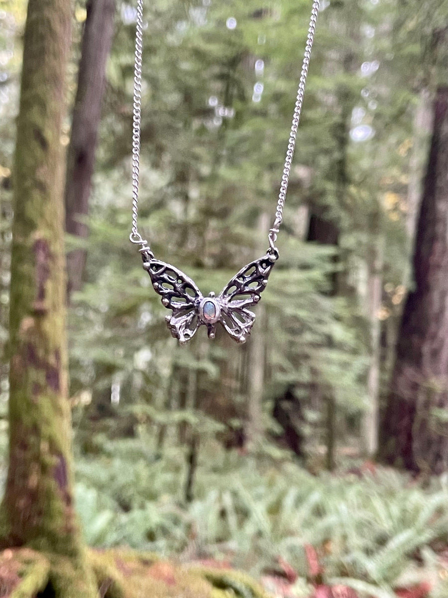 Opal Sterling Silver Butterfly Necklace - Sand and Snow Jewelry - Necklaces - PNW Collection