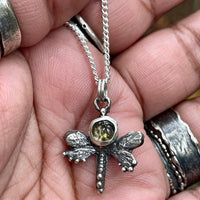 Citrine Dragonfly Sterling Silver Necklace - Sand and Snow Jewelry - Necklaces - PNW Collection