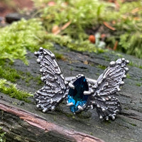 LA London Blue Topaz Butterfly Sterling Silver Ring - US Size 6 - Sand and Snow Jewelry - Rings - PNW Collection