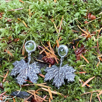 Peridot Maple Leaf Large Sterling Silver Earrings - Sand and Snow Jewelry - Earrings - PNW Collection