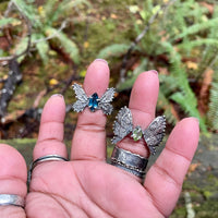 LA London Blue Topaz Butterfly Sterling Silver Ring - US Size 6 - Sand and Snow Jewelry - Rings - PNW Collection