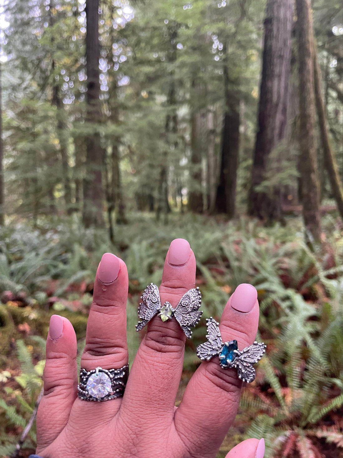 LA London Blue Topaz Butterfly Sterling Silver Ring - US Size 6 - Sand and Snow Jewelry - Rings - PNW Collection