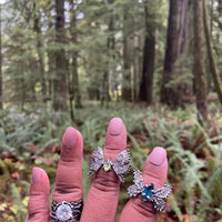 LA London Blue Topaz Butterfly Sterling Silver Ring - US Size 6 - Sand and Snow Jewelry - Rings - PNW Collection