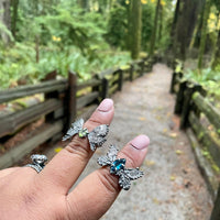 LA London Blue Topaz Butterfly Sterling Silver Ring - US Size 6 - Sand and Snow Jewelry - Rings - PNW Collection