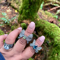 LA London Blue Topaz Butterfly Sterling Silver Ring - US Size 6 - Sand and Snow Jewelry - Rings - PNW Collection