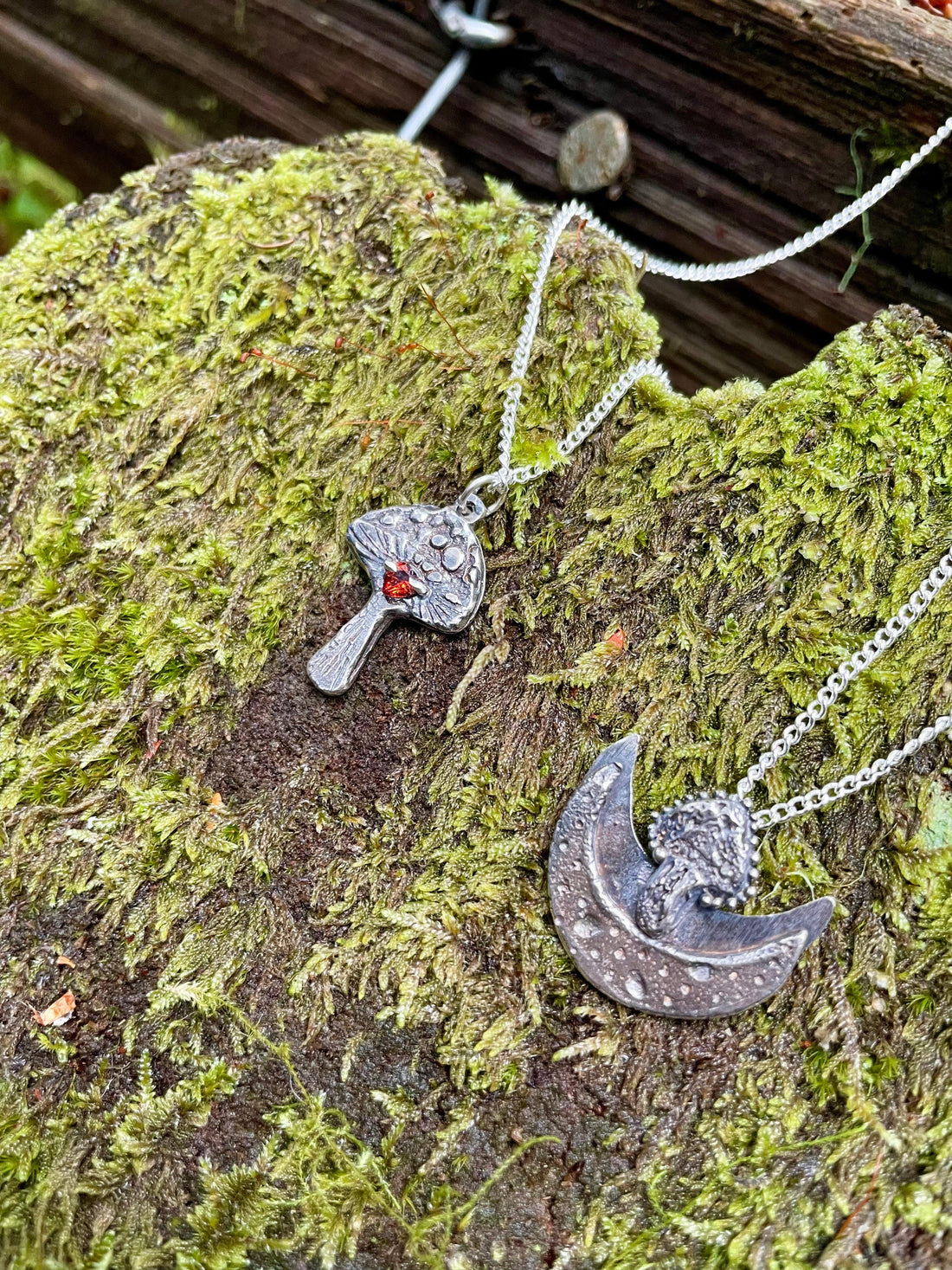 Mushroom Love Sterling Silver Necklace - Sand and Snow Jewelry - Necklaces - PNW Collection