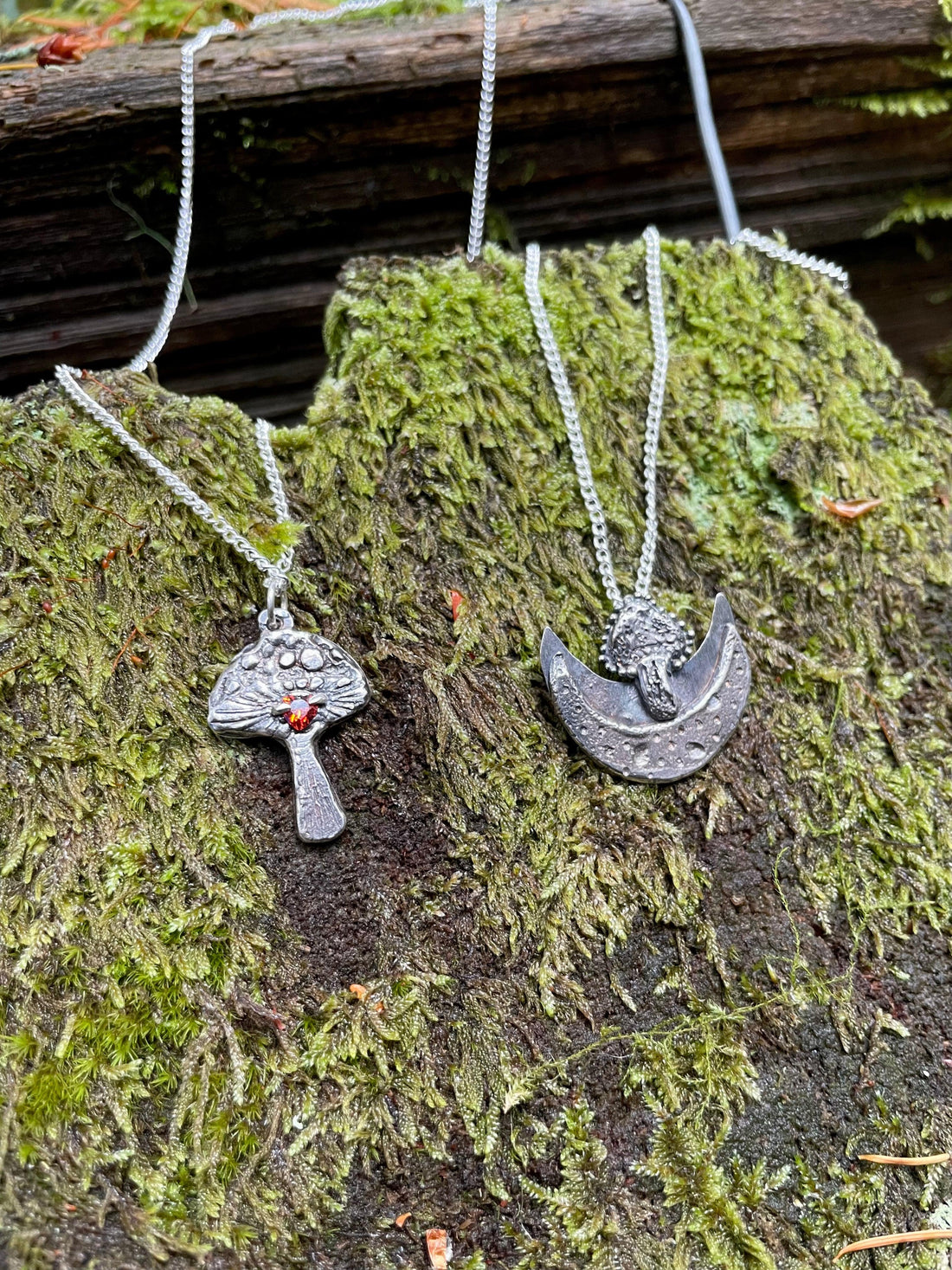 Mushroom Love Sterling Silver Necklace - Sand and Snow Jewelry - Necklaces - PNW Collection