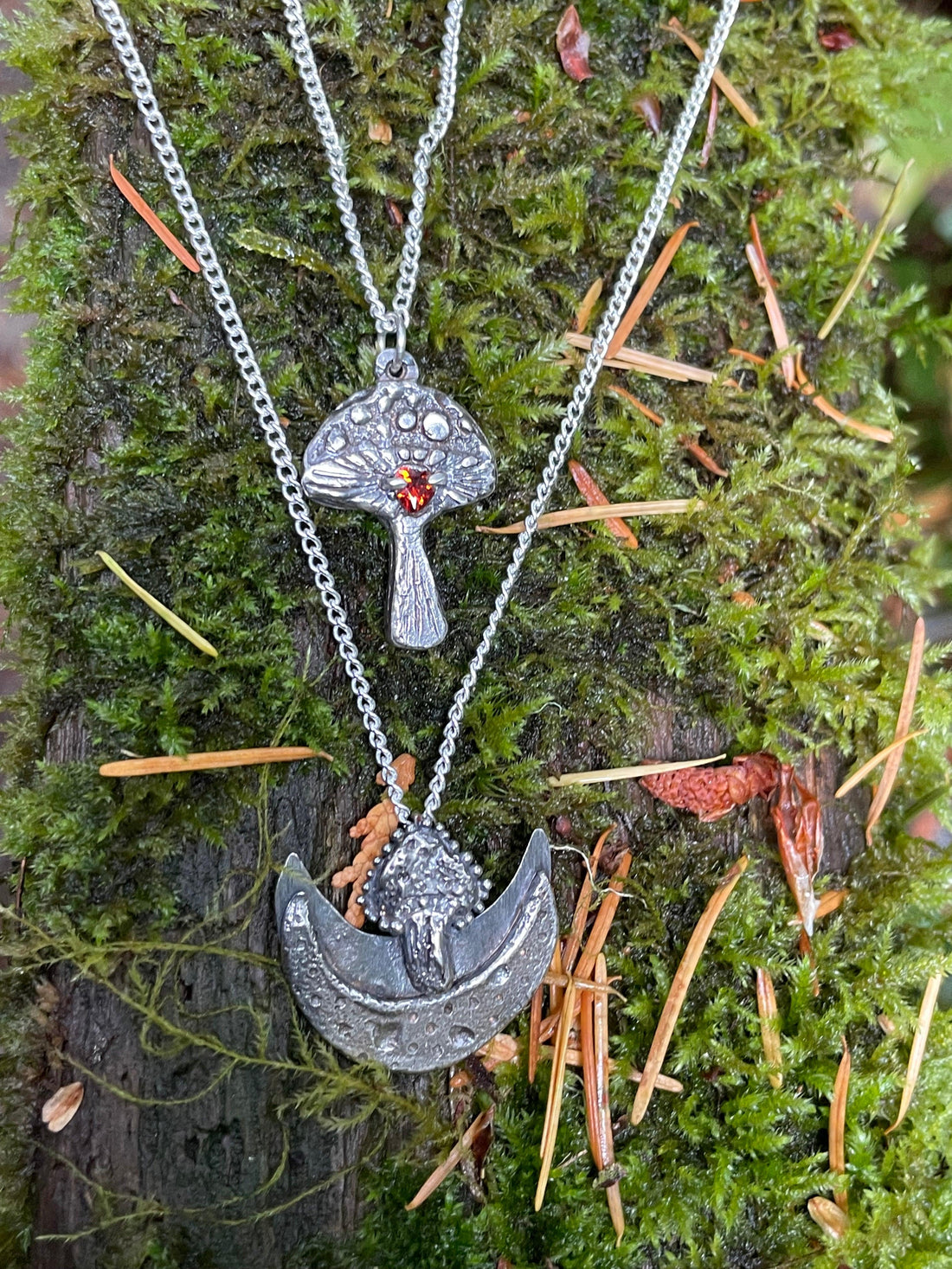 Mushroom Love Sterling Silver Necklace - Sand and Snow Jewelry - Necklaces - PNW Collection