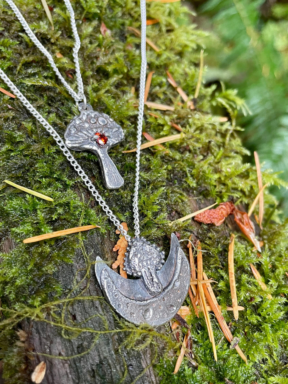 Luna Mushroom Sterling Silver Necklace - Sand and Snow Jewelry - Necklaces - PNW Collection