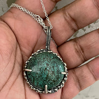 Hubei Turquoise Sterling Silver Necklace - Sand and Snow Jewelry - Necklaces - One of a Kind