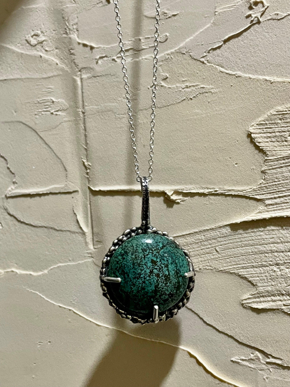 Hubei Turquoise Sterling Silver Necklace - Sand and Snow Jewelry - Necklaces - One of a Kind