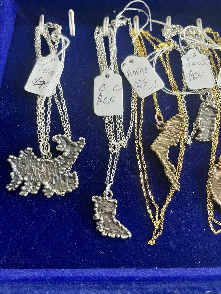 Maps Sterling Silver or Bronze Necklaces - Sand and Snow Jewelry - Necklaces - Ready to Ship