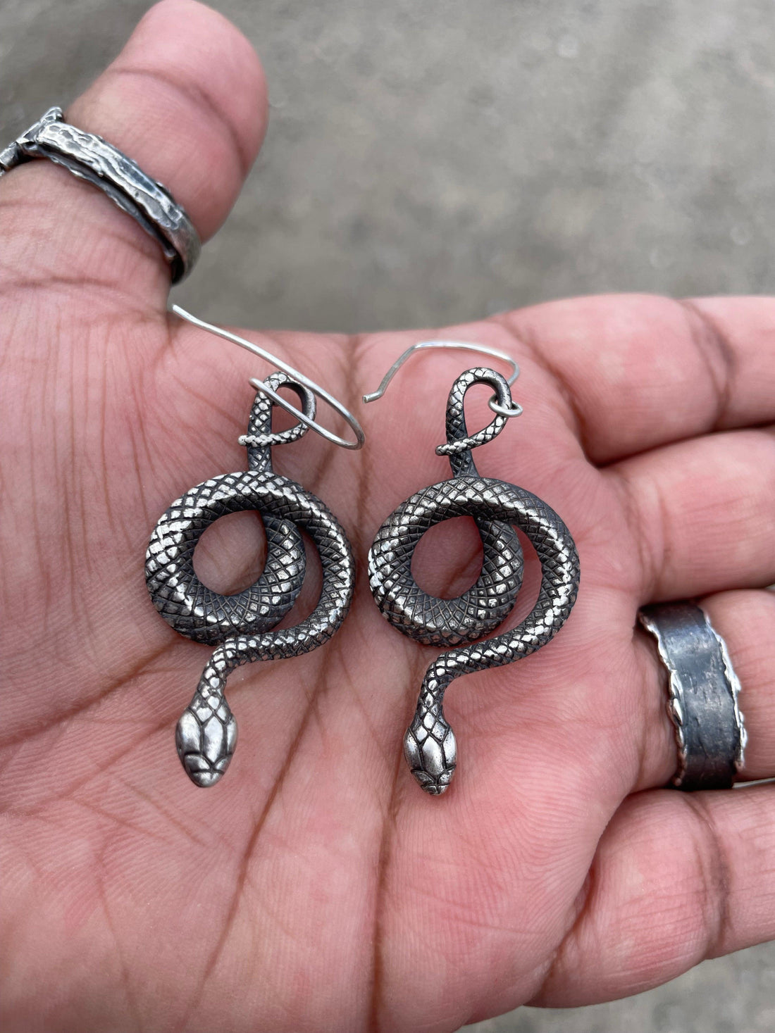 Snake Sterling Silver Earrings - Sand and Snow Jewelry
