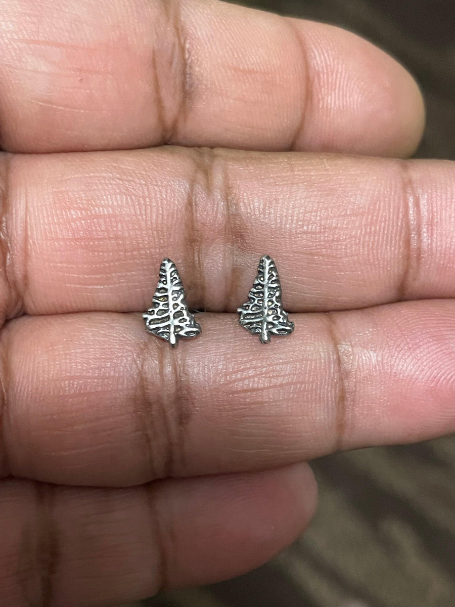 Mini Evergreen Tree Stud Earrings MTO - Sand and Snow Jewelry - Earrings - Made to Order
