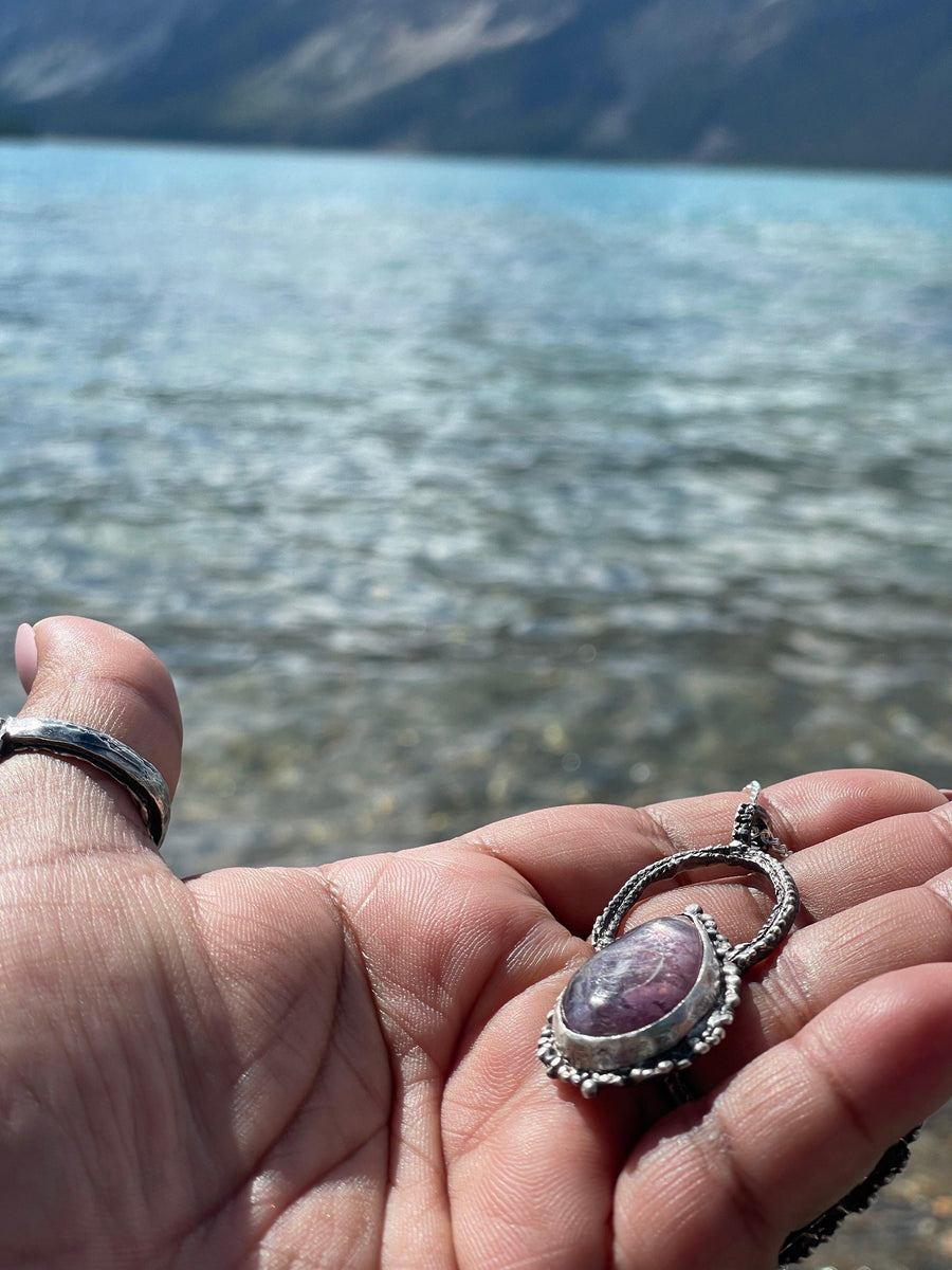 Kohara | Lepidolite Sterling Silver necklace - Sand and Snow Jewelry - Necklaces - One of a Kind