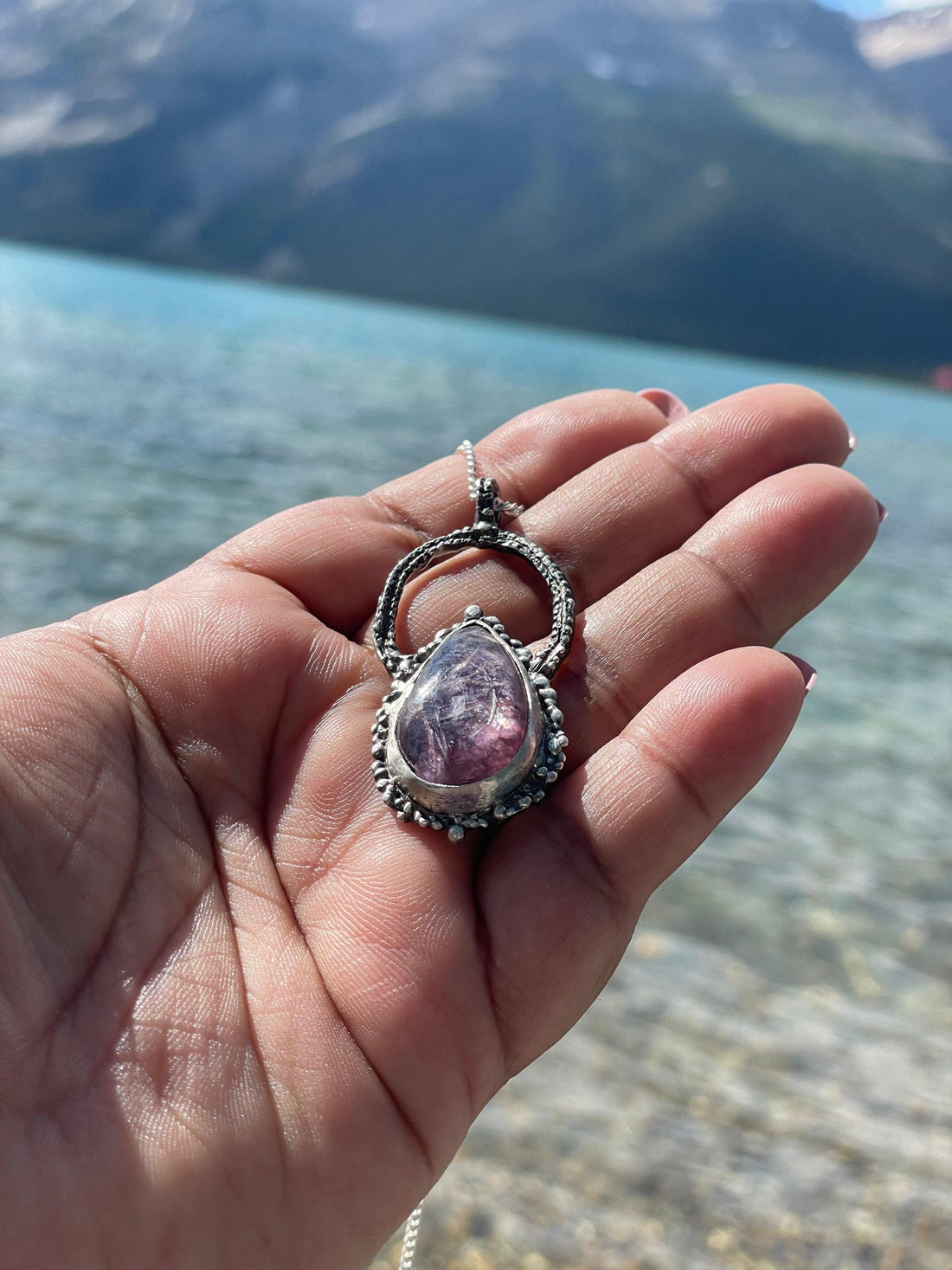 Kohara | Lepidolite Sterling Silver necklace - Sand and Snow Jewelry - Necklaces - One of a Kind