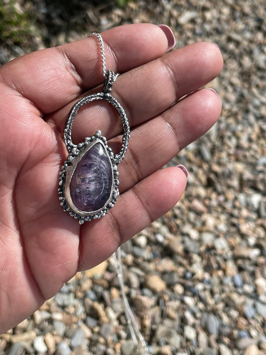 Kohara | Lepidolite Sterling Silver necklace - Sand and Snow Jewelry - Necklaces - One of a Kind