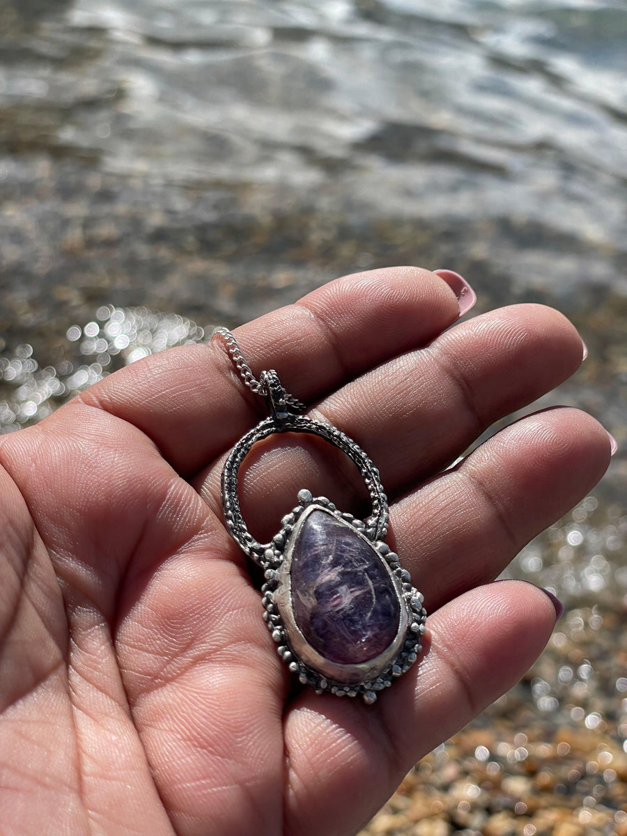 Kohara | Lepidolite Sterling Silver necklace - Sand and Snow Jewelry - Necklaces - One of a Kind