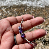 Amethyst Bib Sterling Silver Necklace - Sand and Snow Jewelry - Necklaces - One of a Kind