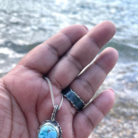 Arizona Turquoise Sterling Silver Necklace - Sand and Snow Jewelry - Necklaces - One of a Kind