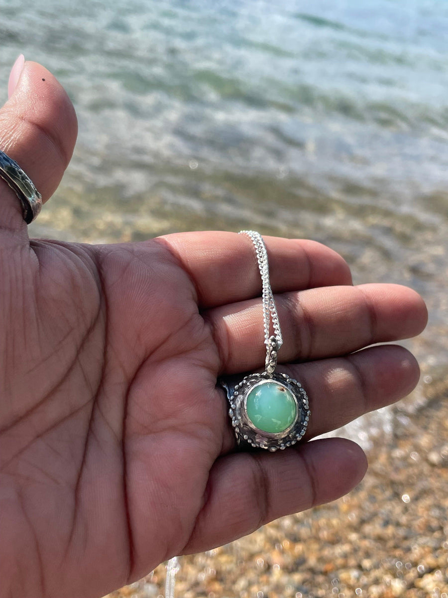 Moose | Chrysoprase Sterling Silver Necklace - Sand and Snow Jewelry - Necklaces - One of a Kind