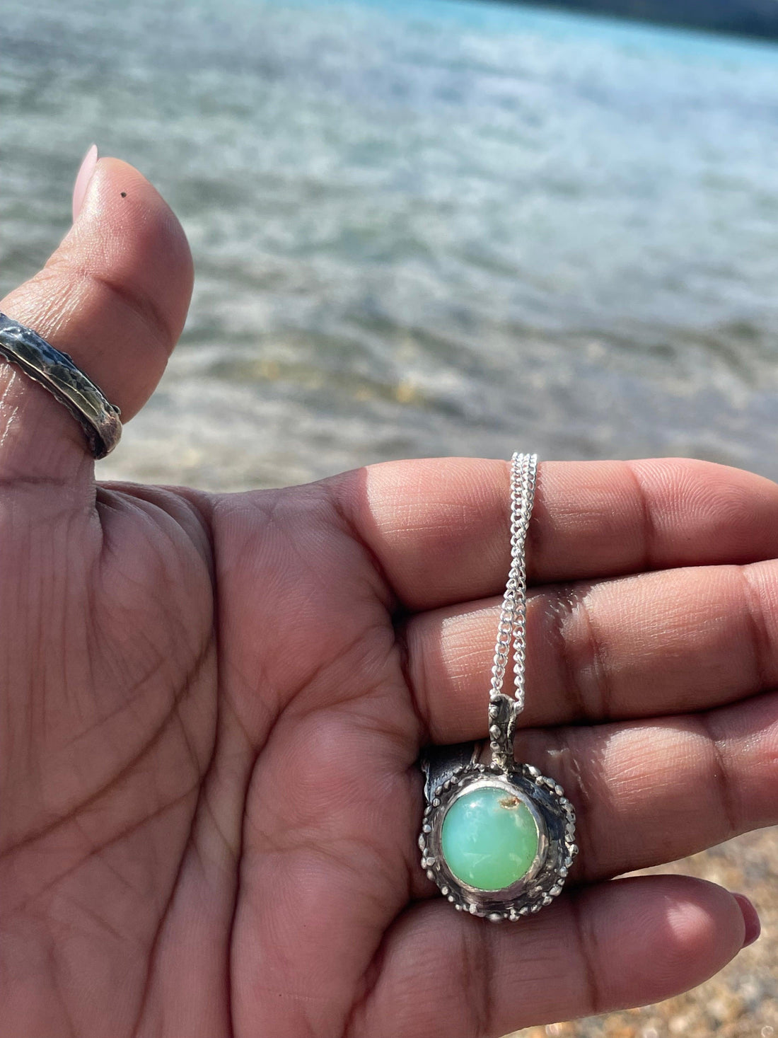 Moose | Chrysoprase Sterling Silver Necklace - Sand and Snow Jewelry - Necklaces - One of a Kind