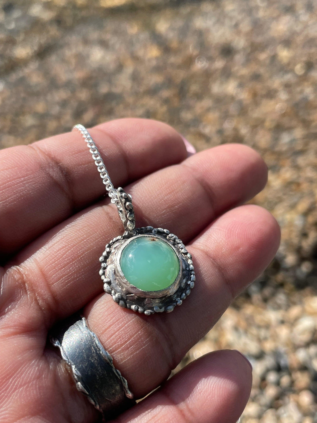 Moose | Chrysoprase Sterling Silver Necklace - Sand and Snow Jewelry - Necklaces - One of a Kind