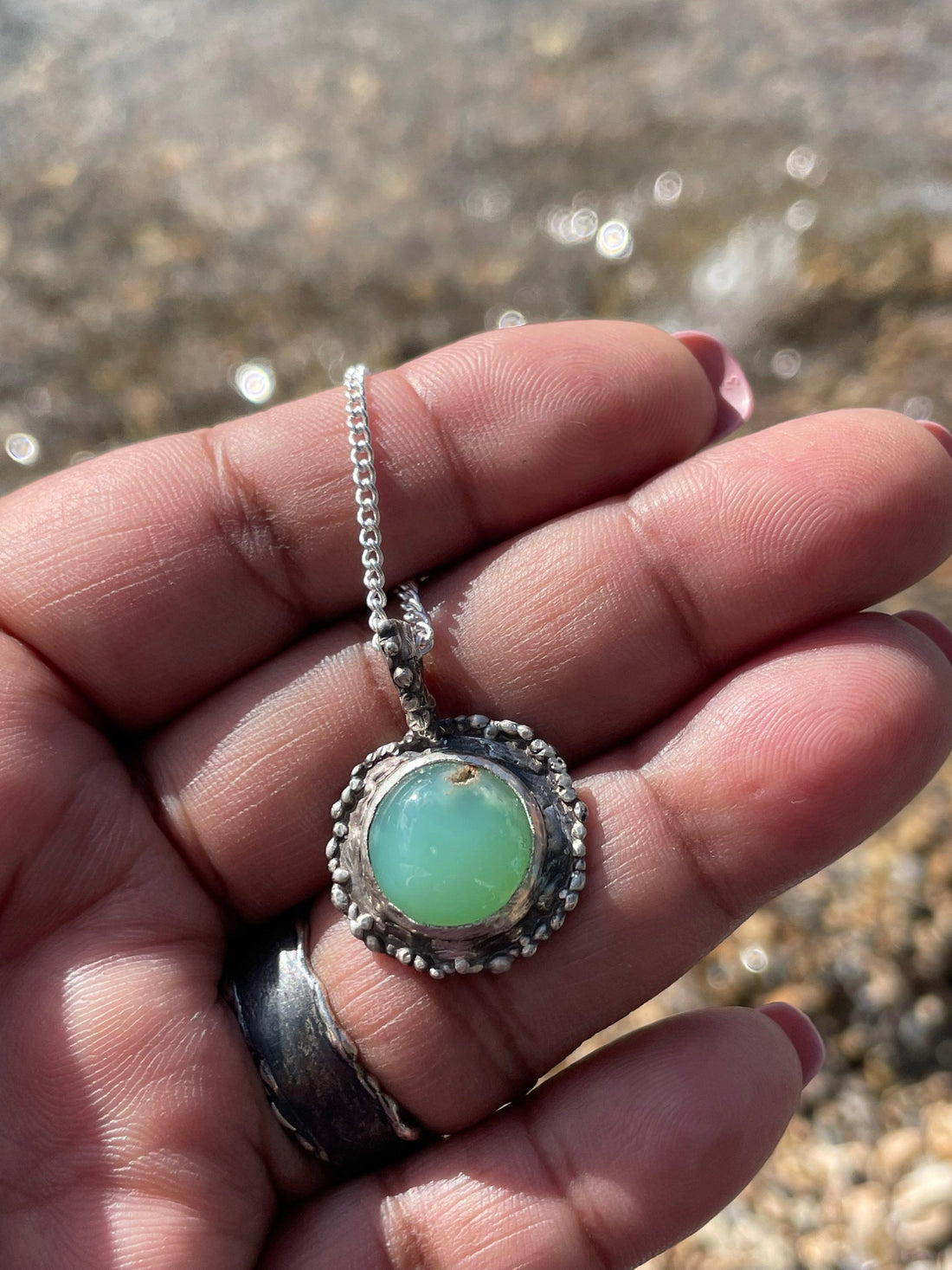 Moose | Chrysoprase Sterling Silver Necklace - Sand and Snow Jewelry - Necklaces - One of a Kind