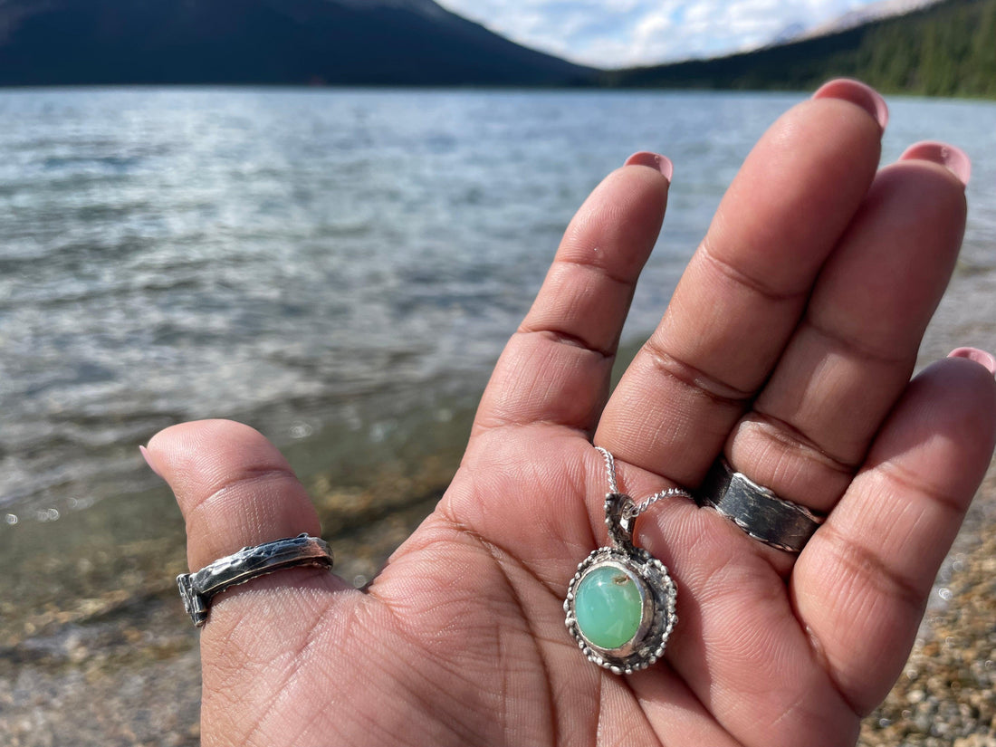 Moose | Chrysoprase Sterling Silver Necklace - Sand and Snow Jewelry - Necklaces - One of a Kind