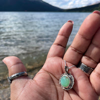 Moose | Chrysoprase Sterling Silver Necklace - Sand and Snow Jewelry - Necklaces - One of a Kind