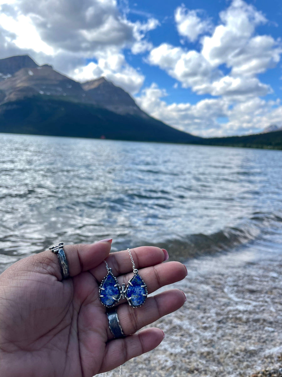 Lapis Lazuli Butterfly Sterling Silver Necklace - Sand and Snow Jewelry