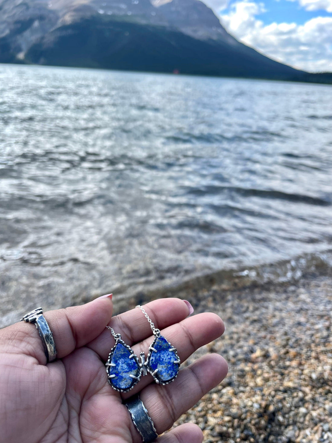 Lapis Lazuli Butterfly Sterling Silver Necklace - Sand and Snow Jewelry