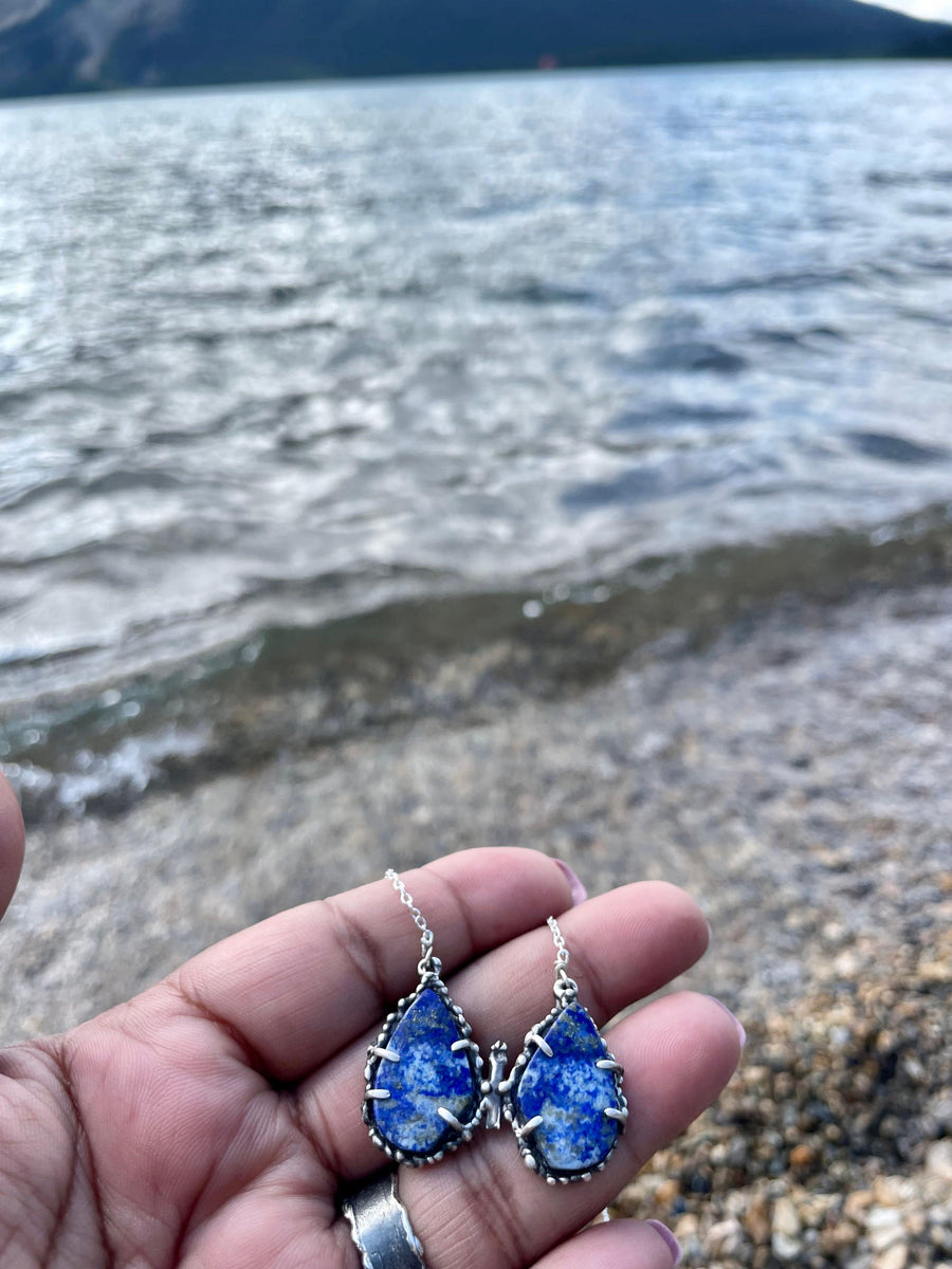 Lapis Lazuli Butterfly Sterling Silver Necklace - Sand and Snow Jewelry