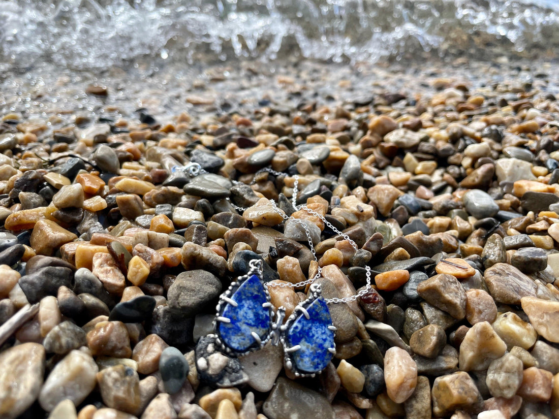 Lapis Lazuli Butterfly Sterling Silver Necklace - Sand and Snow Jewelry