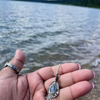 Midnight | Blue Kyanite Teardrop Sterling Silver Necklace - Sand and Snow Jewelry - Necklaces - One of a Kind