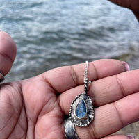 Midnight | Blue Kyanite Teardrop Sterling Silver Necklace - Sand and Snow Jewelry - Necklaces - One of a Kind