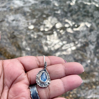 Midnight | Blue Kyanite Teardrop Sterling Silver Necklace - Sand and Snow Jewelry - Necklaces - One of a Kind