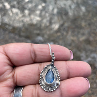 Midnight | Blue Kyanite Teardrop Sterling Silver Necklace - Sand and Snow Jewelry - Necklaces - One of a Kind