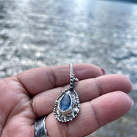 Midnight | Blue Kyanite Teardrop Sterling Silver Necklace - Sand and Snow Jewelry - Necklaces - One of a Kind